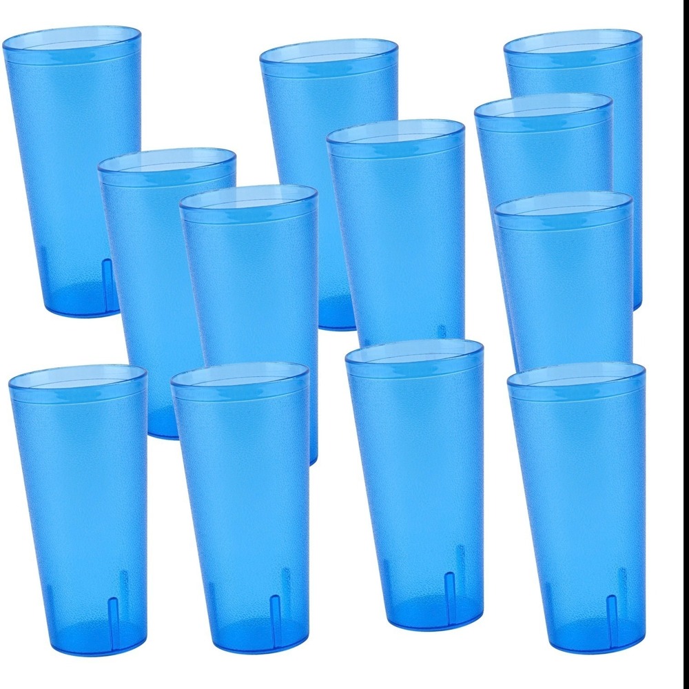 Choice 20 oz. SAN Plastic Pebbled Tumbler - 12/Pack Blue